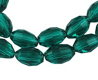 steklene perle, nepravilno ovalne 6x9 mm, turkizne, 1 niz-63 cm