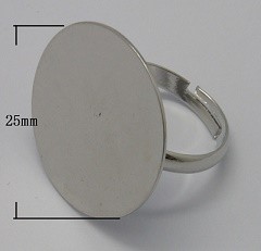 nastavek za prstan 17mm/25mm, platinaste b., 1 kos