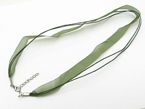 osnova za ogrlico z zaključkom, olivno zelena, 1 kos