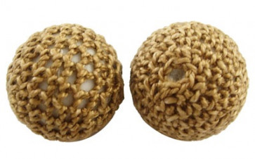volnene-plastične perle, okrogle 21 mm, tan, 1 kos