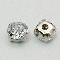 akrilne perle v kovinski osnovi 5x5x4 mm, crystal, 1 kos