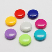 akrilne perle 14x5mm, okrogle-ploščate, mix, 10 kos