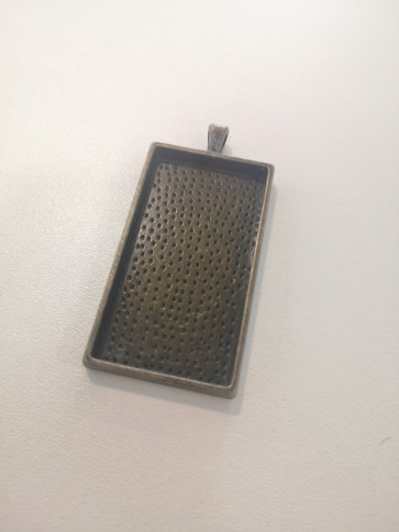 osnova za obesek - medaljon 59x27x5mm, antik, velikost kapljice: 47x24 mm, 1 kos