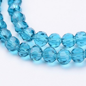 Steklene perle, nepravilno okrogle 4 mm, velikost luknje 1 mm, steel blue b., 1 niz - cca 92 kos