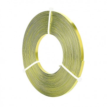 Aluminijasta barvna žica za oblikovanje - ploščata, širina: 5 mm, debelina: 1 mm, sv. zelene b., 10 m