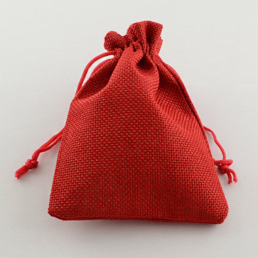 vrečke iz jute 13.5x9.5cm, rdeče, 1 kos