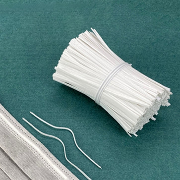 žica za obrazno masko - žica v ploščatem zaščitnem ovoju, širina: 3 mm, bele b., 1 kos (10 cm)