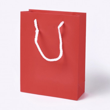 vrečka iz kartona 20 x 15 x 6.2 cm, rdeča, 1 kos