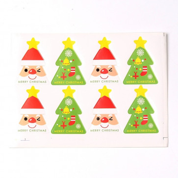 božične nalepke, 18x13.3 cm, samolepilne, 1 pola - 8 nalepk