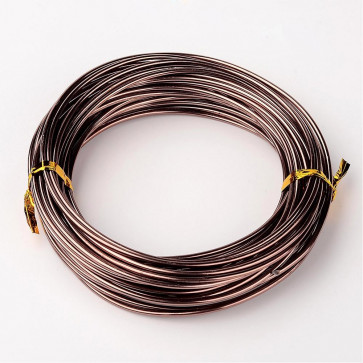 alu barvna žica za oblikovanje, 2 mm, rjava, dolžina: 10 m
