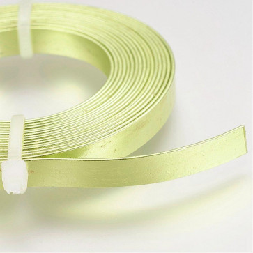 alu barvna žica za oblikovanje - ploščata, širina: 5 mm, debelina: 1 mm, citronsko zlata, 2 m
