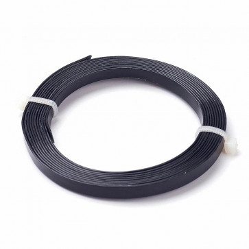 alu barvna žica za oblikovanje - ploščata, širina: 5 mm, debelina: 1 mm, črna, 2 m