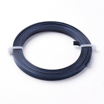 alu barvna žica za oblikovanje - ploščata, širina: 5 mm, debelina: 1 mm, temno modra, 2 m