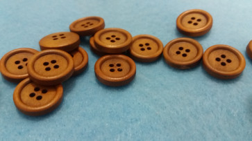 gumbi leseni 15 mm, svetlo rjav, 1 kos