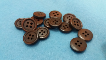 gumbi leseni 15 mm, temno rjav, 1 kos