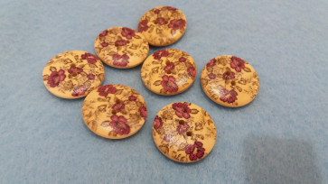 gumbi leseni 25 mm, vijola rožice, 1 kos