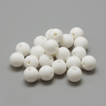 silikonske perle, 8~10 mm, bele b., velikost luknje: 1~2 mm, 1 kos