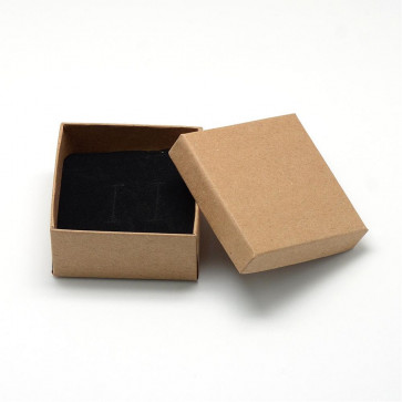 škatla za nakit (za prstan in ogrlico) 7x7x3.5 cm, rjava, 1 kos