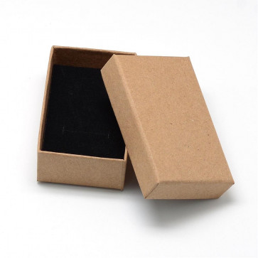 škatla za nakit (za prstan in ogrlico) 8x5x3 cm, rjava, 1 kos