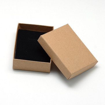 škatla za nakit (za prstan in ogrlico) 90x70x30 mm, rjava, 1 kos