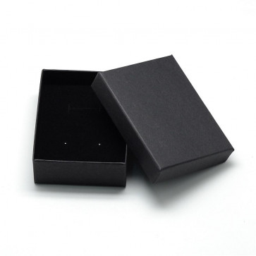 škatla za nakit (za prstan in ogrlico) 9x7x3 cm, črna, 1 kos