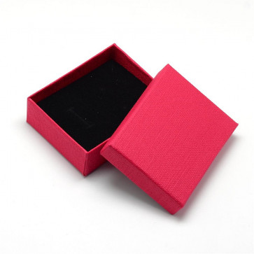 škatla za nakit (za prstan in ogrlico) 9x7x3 cm, rdeča, 1 kos