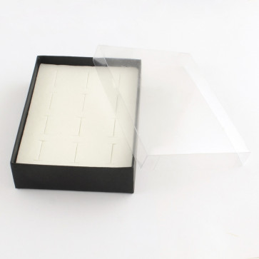 škatla za prstane iz kartona 12.7 x 9.3 x 3.2 cm, črna, 1 kos