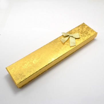 škatla za ogrlico 215x43x24 mm, zlate barve, 1 kos