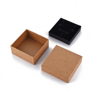 škatla za nakit, 7.6x7.6x3.2cm cm, rjave b., 1 kos