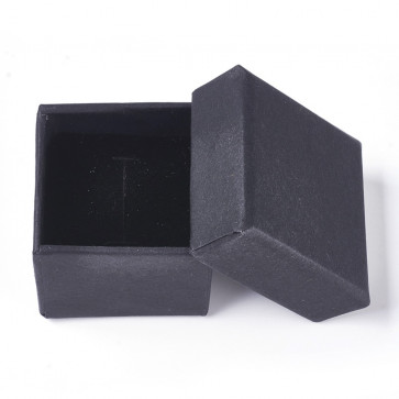 škatla za nakit (za prstan) 4.5 x 4.5 x 3 cm, črna, 1 kos