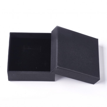 škatla za nakit (za prstan, ogrlico ali uhane) 8.5x8.5x3.5 cm, črna, 1 kos