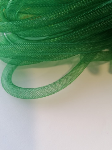 cev za nakit - tkana, 8 mm, t. zelena, 1 m