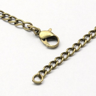 kovinska osnova za ogrlico 80 cm, antik, 1 kos