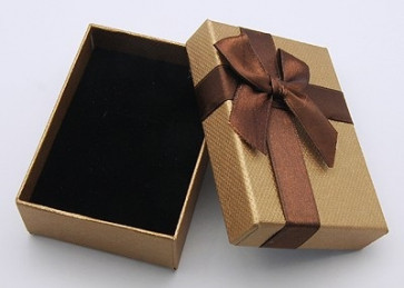 škatla za nakit 9x6.5x3 cm, rjavo zlata, 1 kos