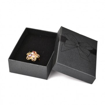 darilna embalaža - škatla za nakit 9x7cm, črna, 1 kos