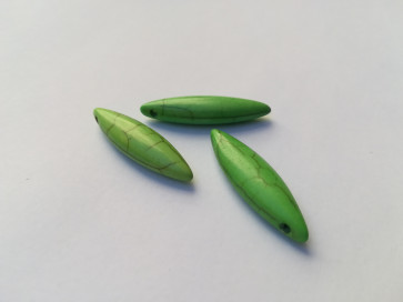 obesek (naraven) 30x8 mm, zelen, 1 kos