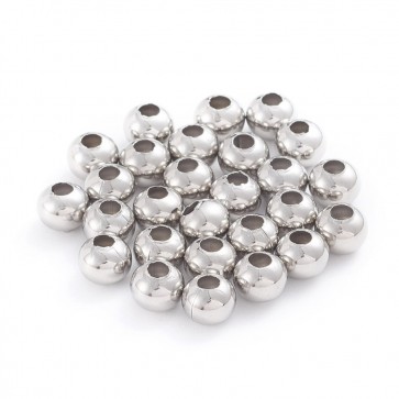 perle 6x5 mm - nerjaveče jeklo, velikost luknje: 2,2 mm, 50 kos