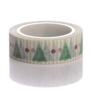 Washi tape - dekorativni lepilni trak - Božični, širina: 15 mm, dolžina: 10 m, 1 kos