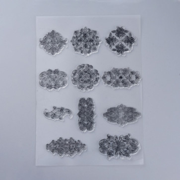 silikonske štampiljke 160x110x3mm, cvetlični vzorec, 1 komplet