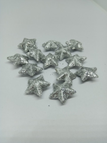 dekorativna zvezda iz stiroporja, srebrna, cca 1.5 cm, 1kos