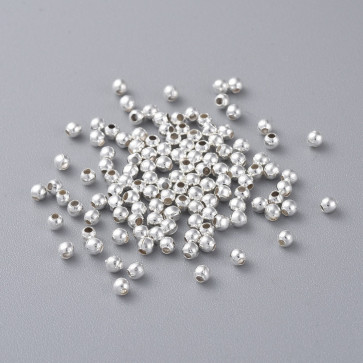 kovinske perle 2 mm, srebrne, 100 kos