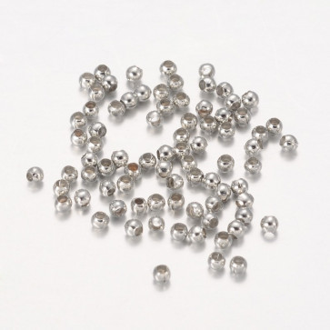 kovinske perle 2 mm, platinaste, 100 kos