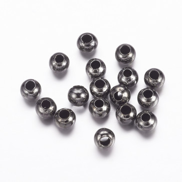 kovinske perle 3 mm, gunmetal, 100 kos