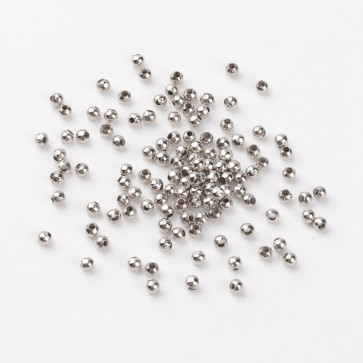 kovinske perle 3 mm, platinaste, 100 kos
