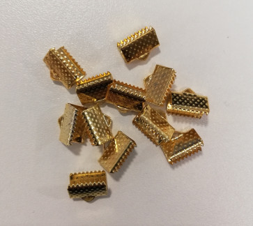 zaključni element za trak/vrvico 10x7x5 mm, zlat, 1 kos
