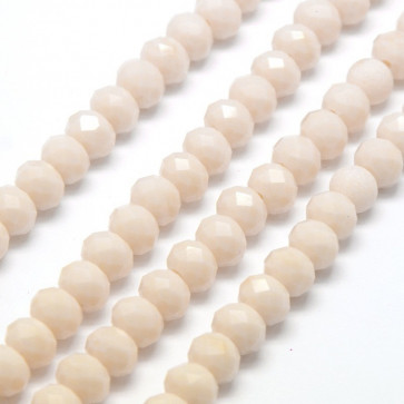 steklene perle, nepravilno okrogle 8x6 mm, camel, 1 niz - cca 67 kos