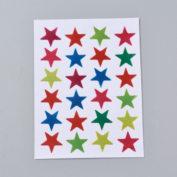 samolepilne nalepke, motiv zvezde, barva mix, 2x2 cm, 1 pola (24 nalepk)