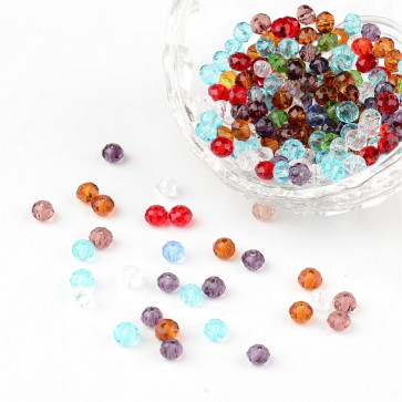 steklene perle, nepravilno okrogle 4x3 mm, mix, 200 kos
