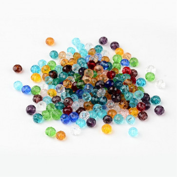 steklene perle, nepravilno okrogle 6x4 mm, mix, 200 kos