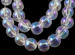 steklene perle 4 mm, prozorne AB, 1 niz - 32 cm
